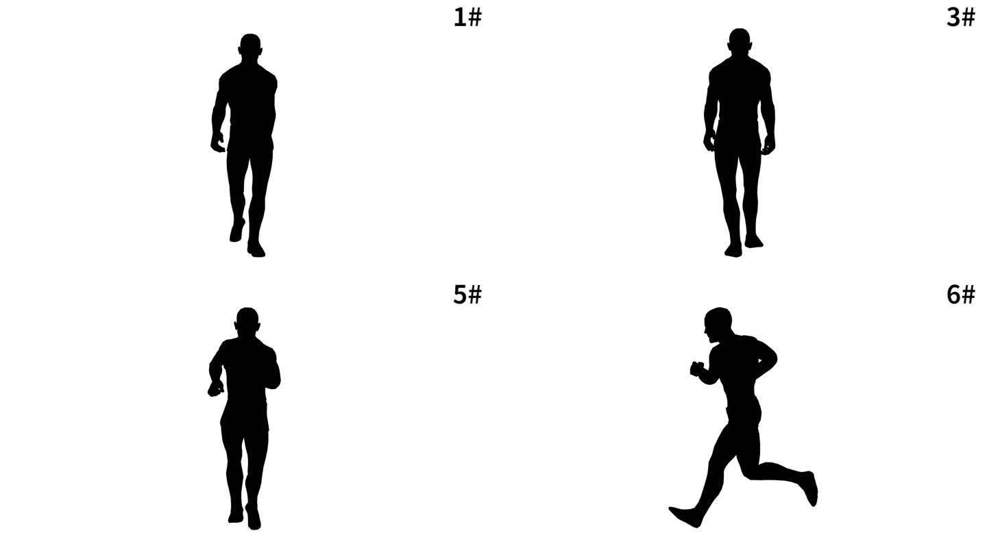原创八款人物走路跑步运动剪影集合