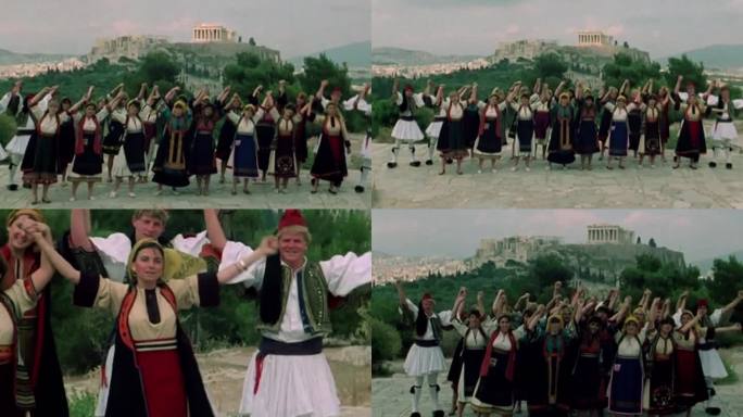 80年代希腊雅典帕台农神庙表演歌舞