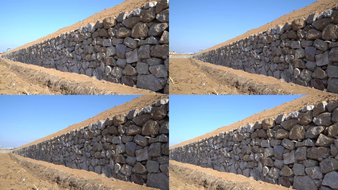 砌墙 砌护土坡石墙