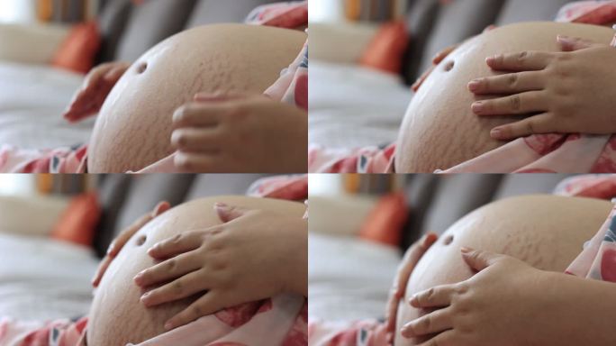 怀孕孕妇摸肚子