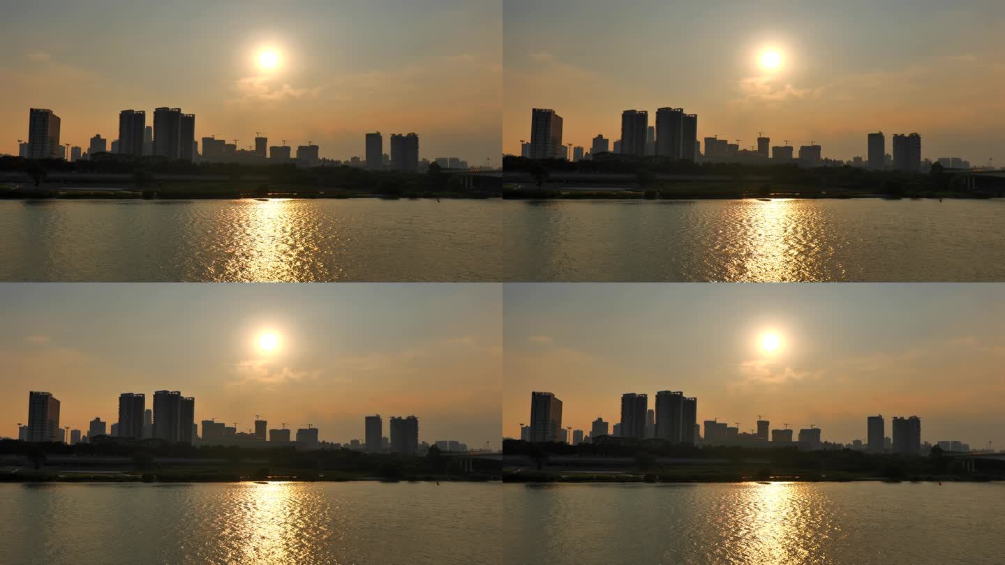 城市夕阳