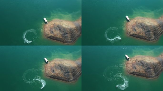 户外风景河源万绿湖冲浪运动