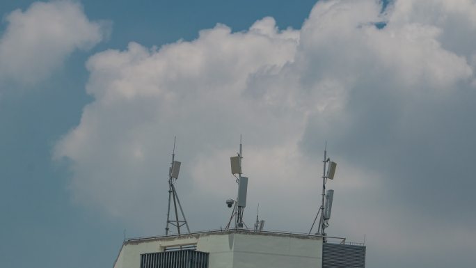 4k城市天台信号发射塔基站5G通讯塔