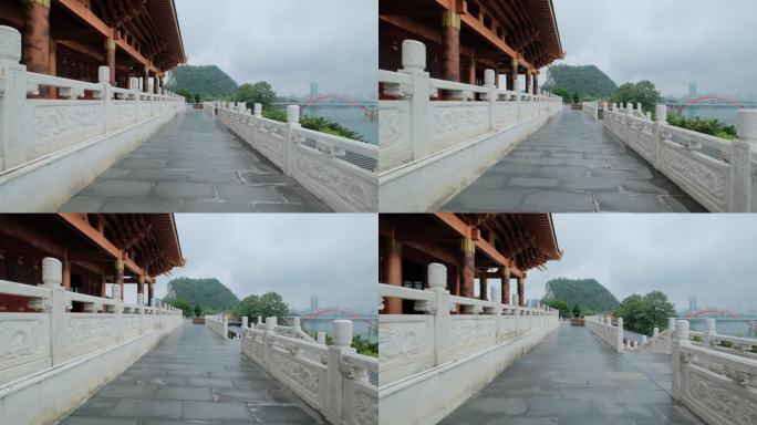 广西柳州文庙中式庭院宫殿大殿深宫大院