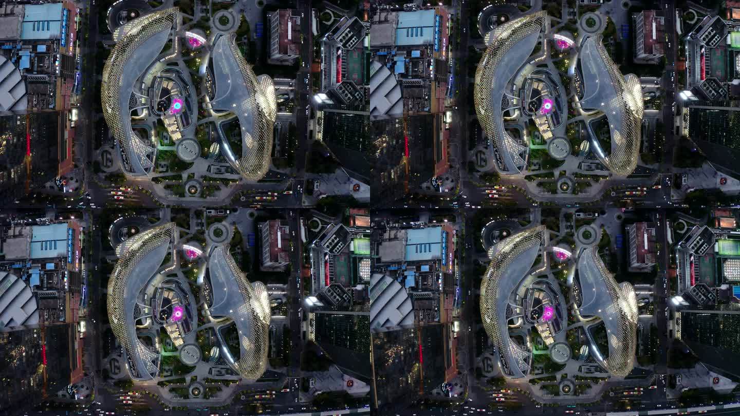 广东省广州市天环广场夜景航拍