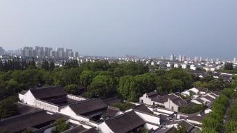 航拍苏州城市天际线建筑楼群江南风光视频素材