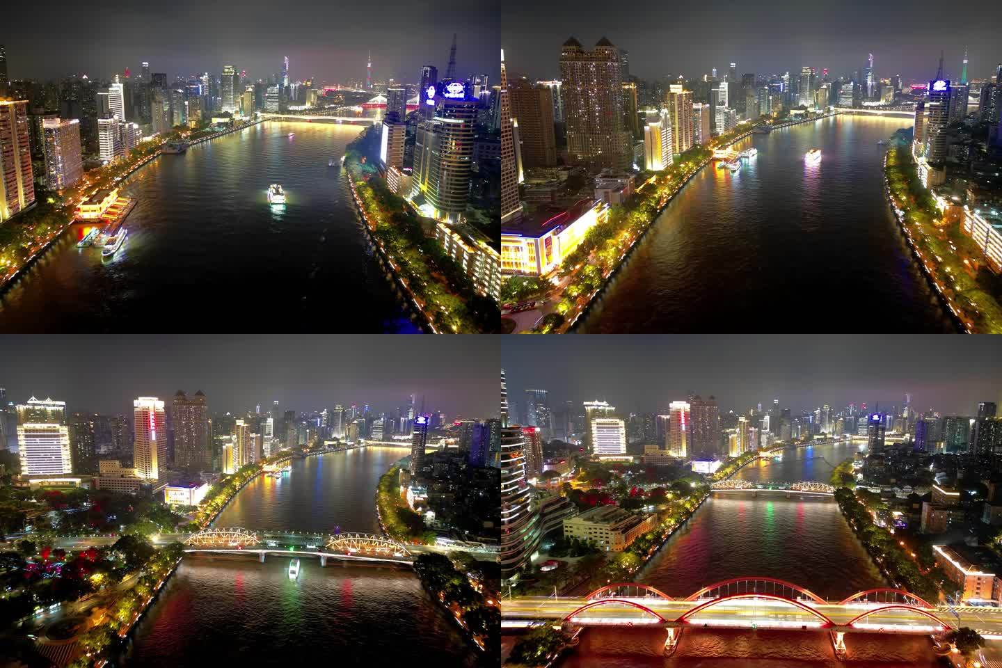广州珠江夜景航拍延时2