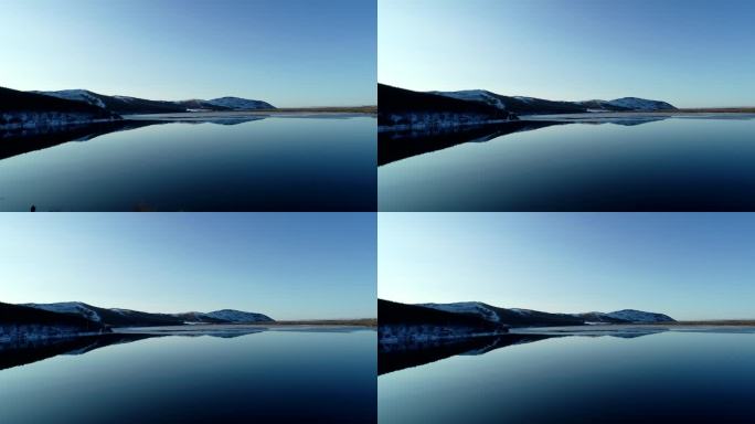 航拍冰湖风景