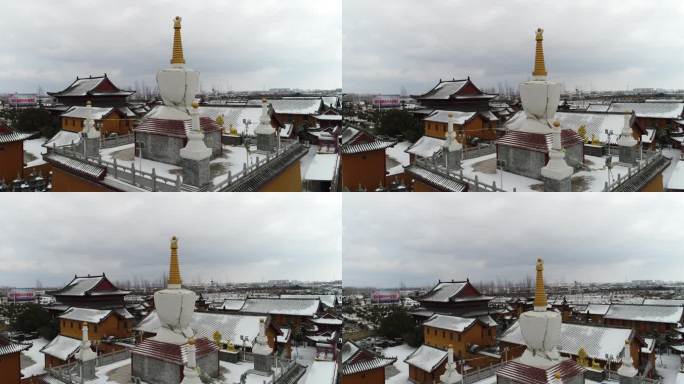 盐城龙冈弥陀律寺雪景