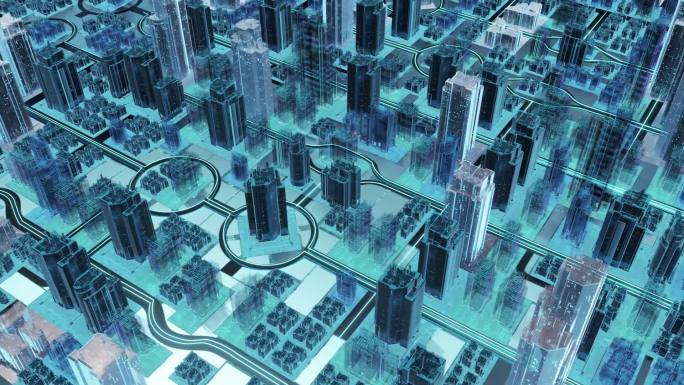 科技城市智能大数据虚拟穿梭C4D工程