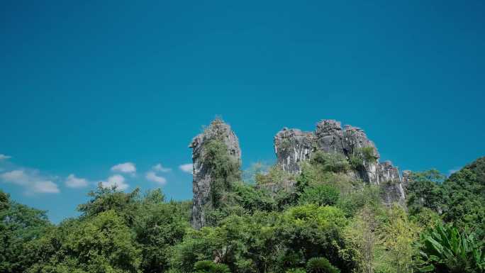 广西桂林山水延时摄影七星公园骆驼山