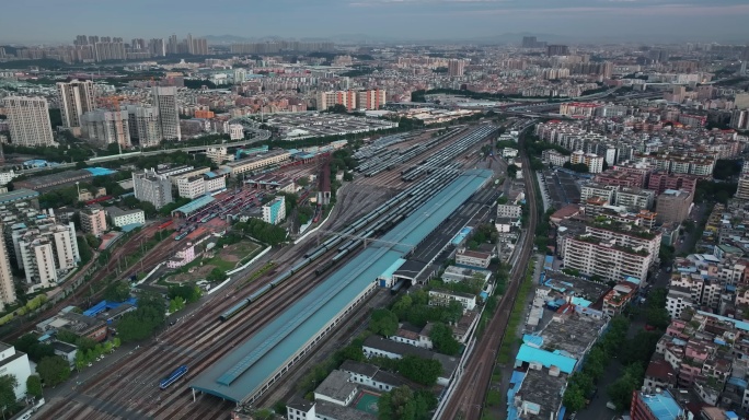 广东省广州市广州机务段整备场航拍