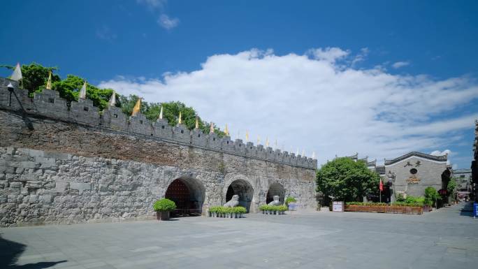 广西桂林靖江王府王城景区古城墙城门延时