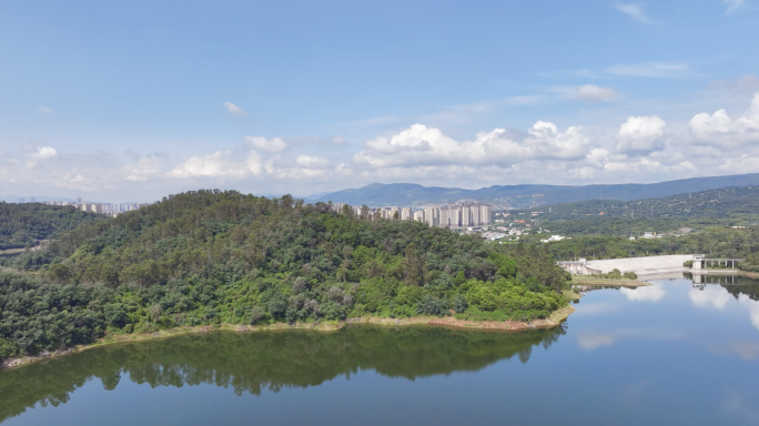 5K-松华坝湖光山色，松华坝远眺昆明市区