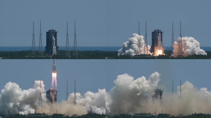 【可商用】天宫空间站问天实验舱发射瞬间