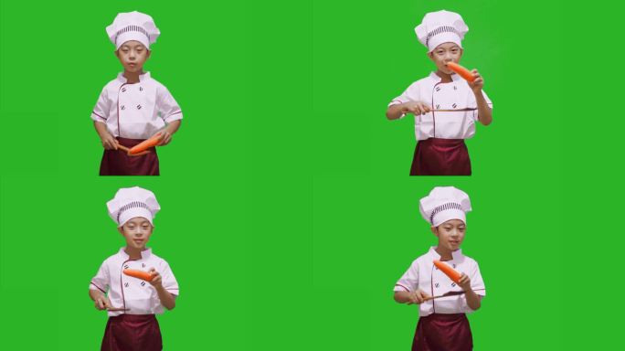 绿背 绿布 抠像 模特 小厨师 体验表演