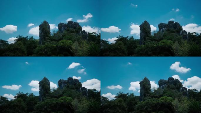 广西桂林山水延时摄影七星公园骆驼山