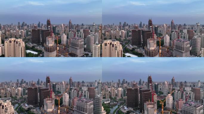 上海一大会址新天地城市建设塔吊航拍