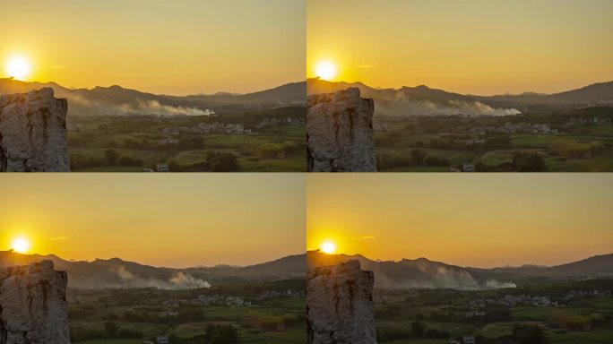 乡村 夕阳 风景