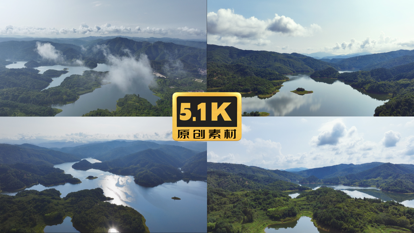 5K-昆明松华坝水库航拍，俯瞰松华坝