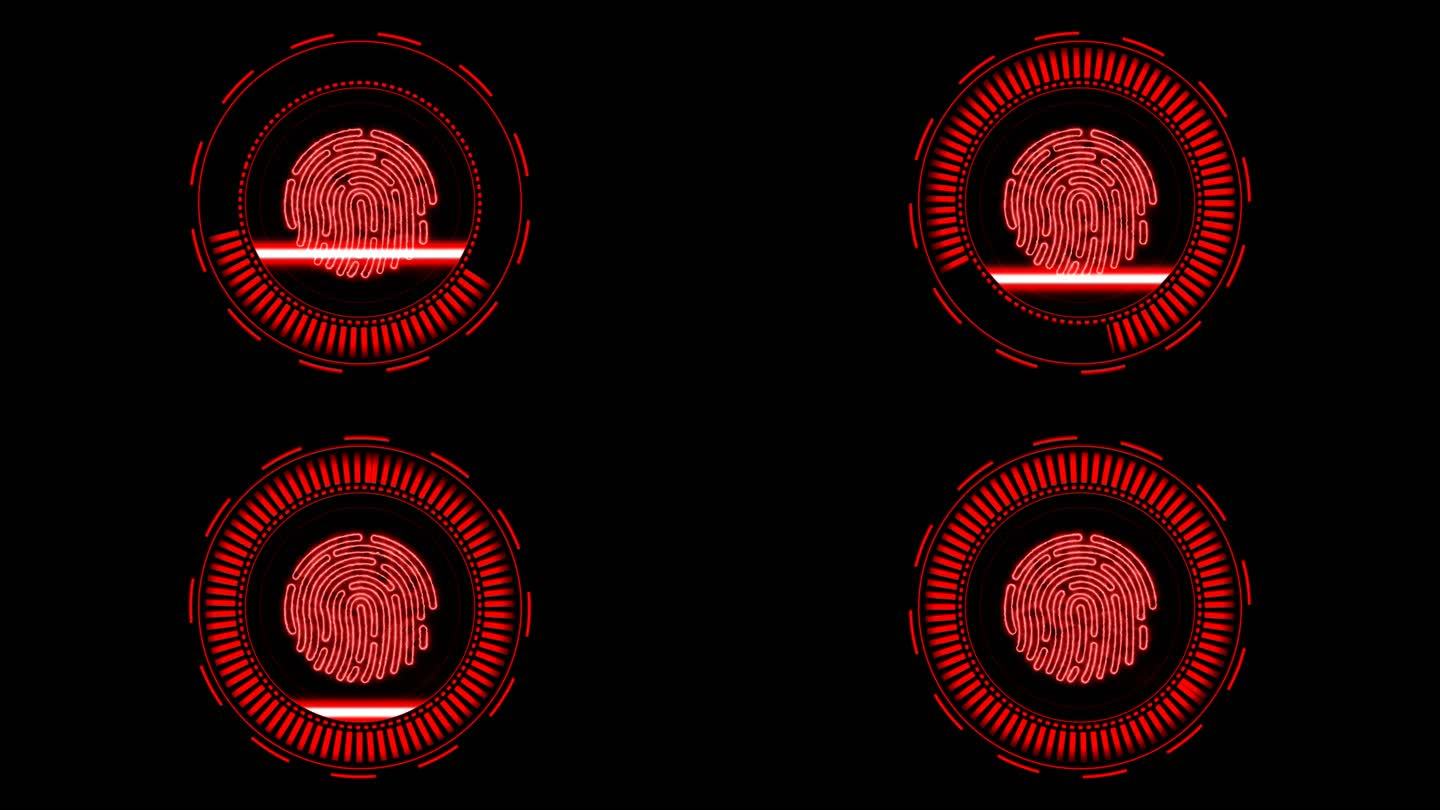 4K高科技指纹启动按钮扫描通道红色4