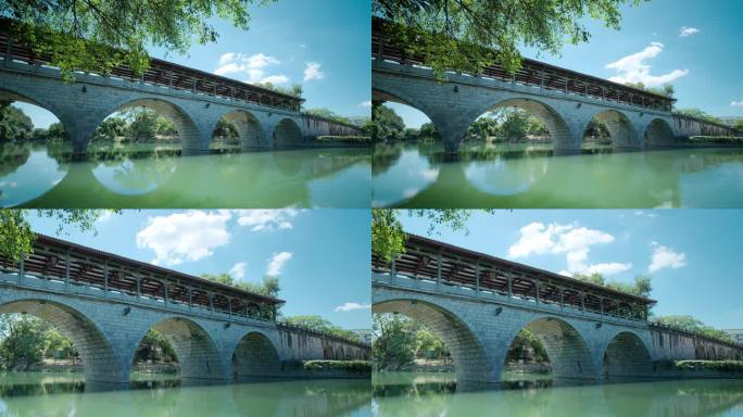 广西桂林山水延时摄影七星公园花桥