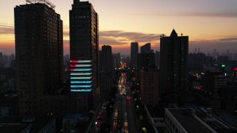 江西省南昌市站前路航拍城市风光视频素材