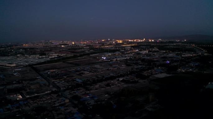 甘肃省嘉峪关市夜景城市风光航拍