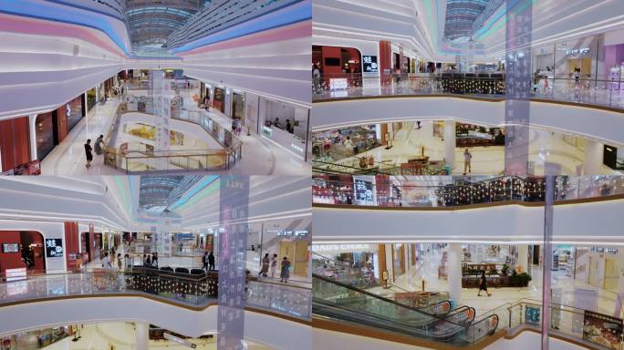 大型商场购物中心内航拍
