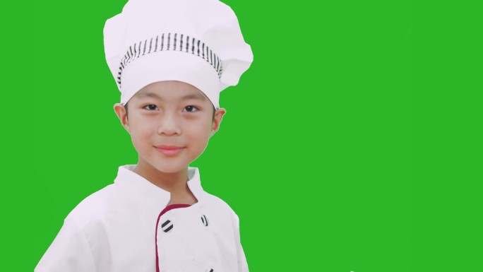 绿背绿布 抠像 模特 小厨师 体验表演