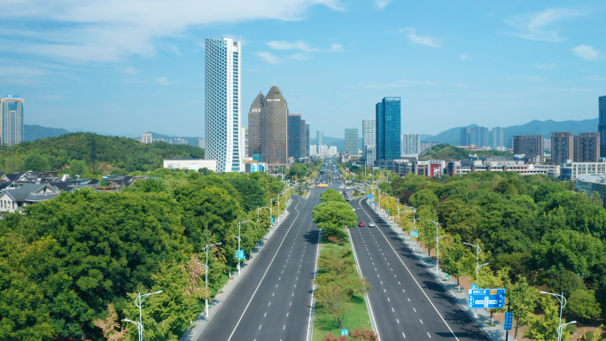 杭州桐庐城市地标航拍