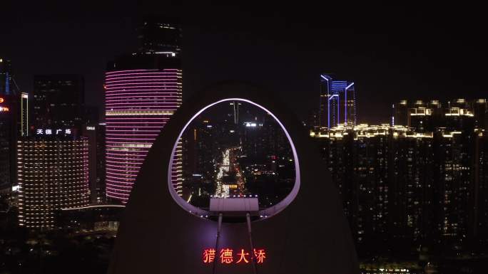 4k航拍2019年广州猎德大桥灯光秀