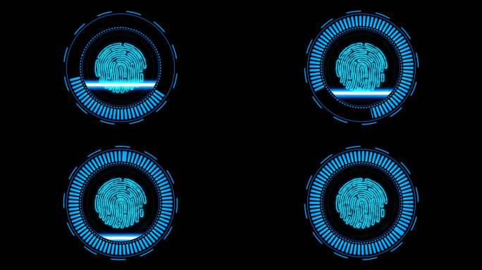 4K高科技指纹启动按钮扫描通道蓝色4