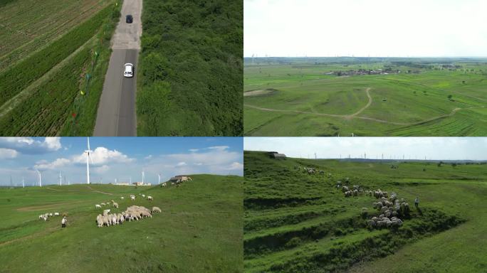 【4k】张北草原天路-公路跟车航拍