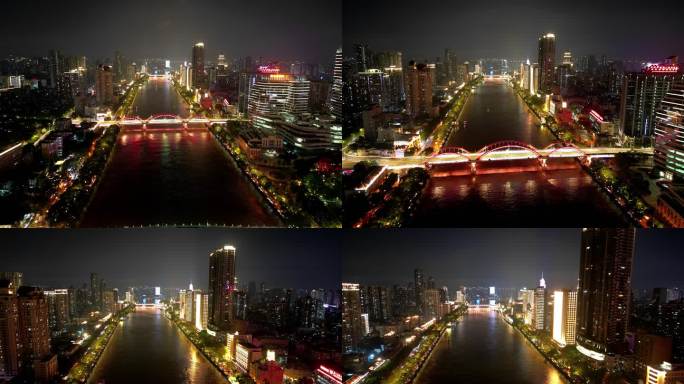 广州珠江夜景航拍延时1