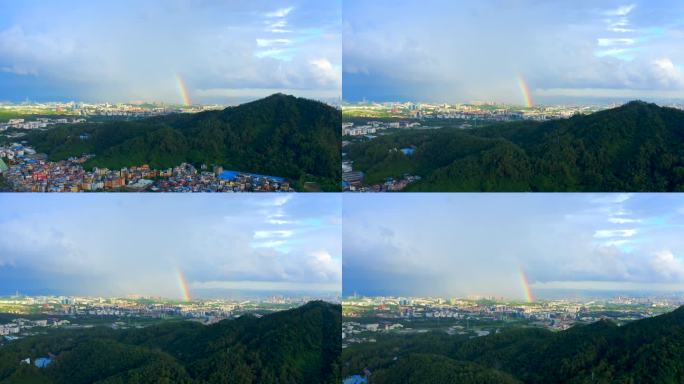 广州城区阳光雨后彩虹