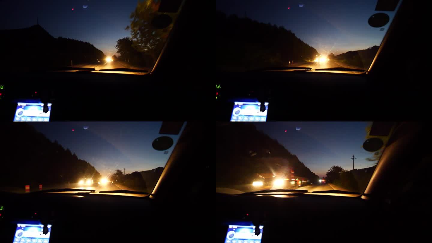 夜晚开车 开车视角