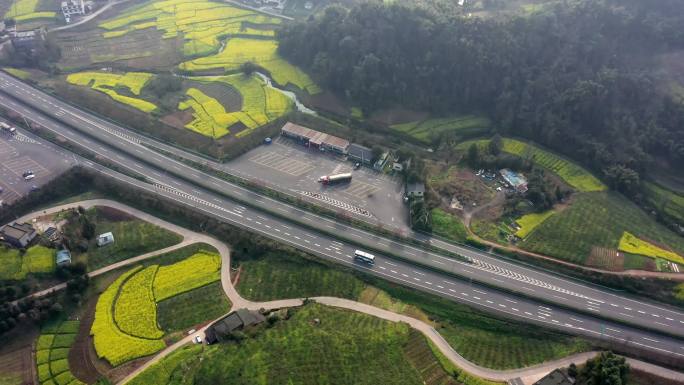 交通枢纽 高速航拍 行驶的汽车 运输 路