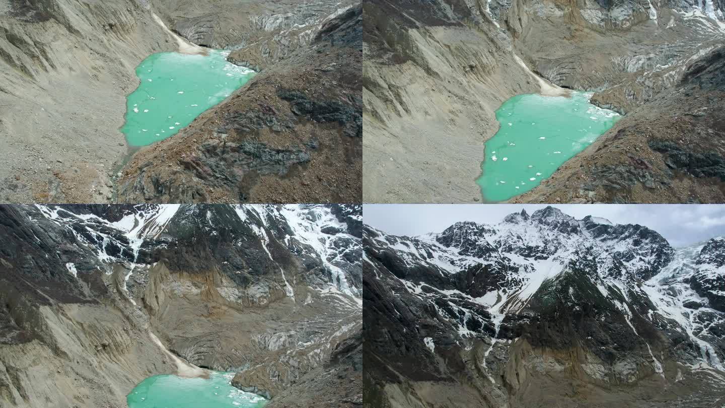 4K西藏林芝工布江达哈巴错与哈巴冰川航拍