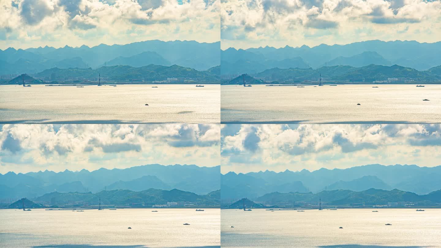 乐清湾海上光影延时摄影视频素材4K