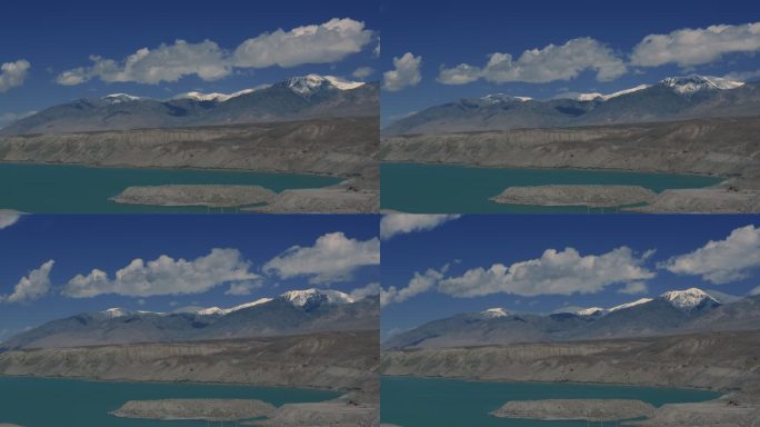 帕米尔高原白沙湖雪山延时摄影