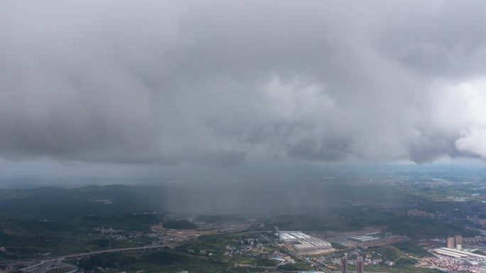 航拍暴雨来袭