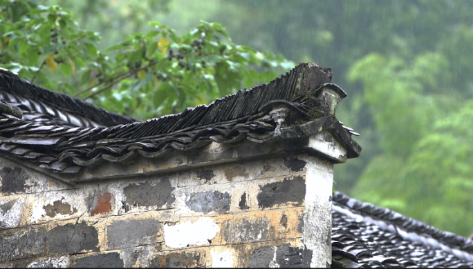 春雨唯美清新 山村雨景空境