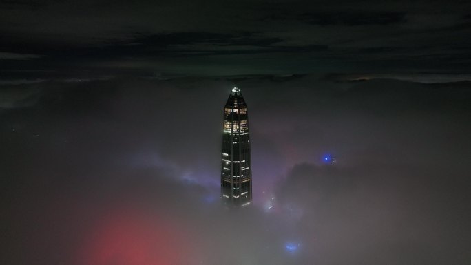 平安夜景云海航拍