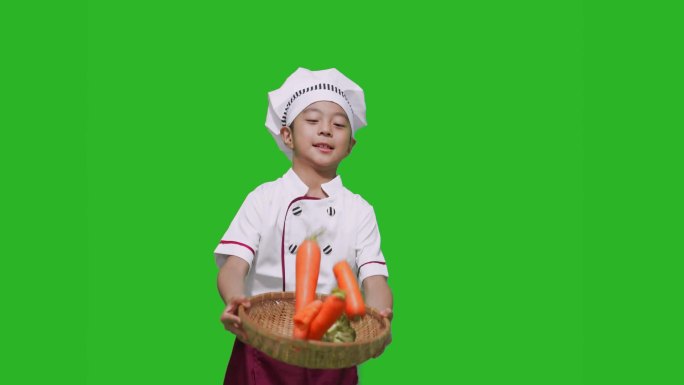 绿背 绿布 抠像 模特 小厨师 体验表演