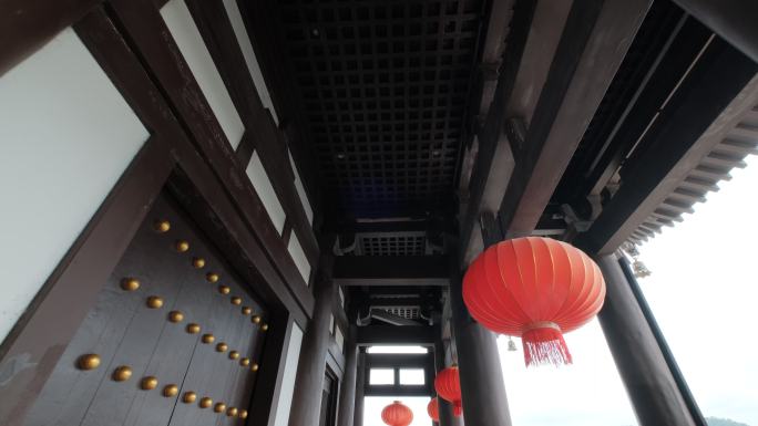 广西桂林逍遥楼中式传统古建筑灯笼