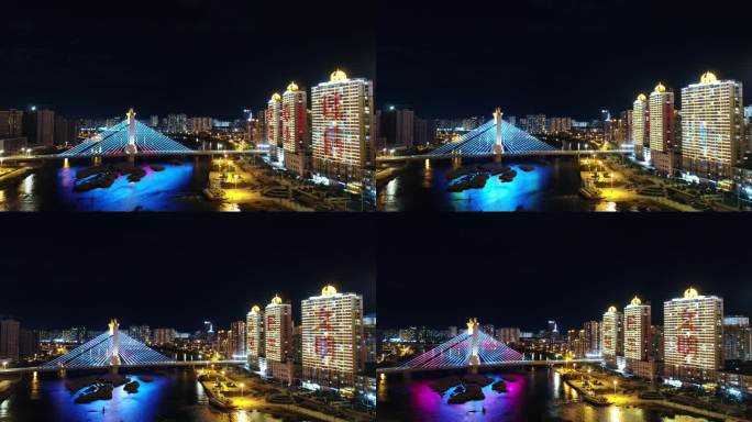 哈萨尔大桥航拍夜景