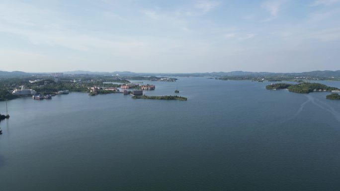 祖国大好河山湖北木兰湖5A景区航拍