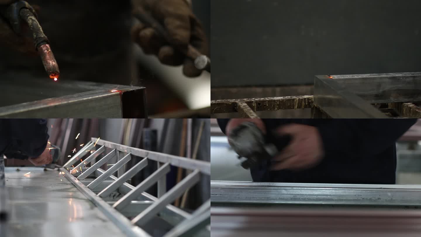 铜铝门生产之焊接打磨