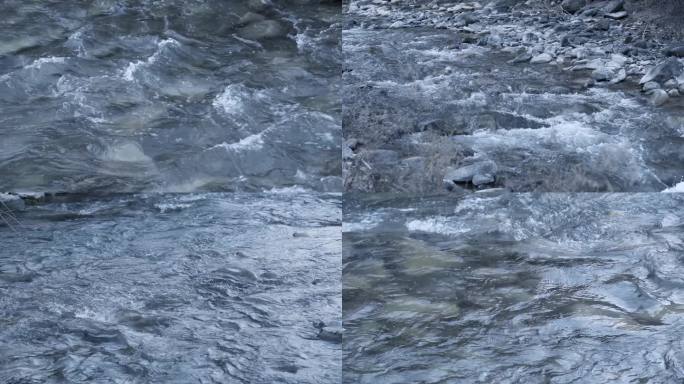 石头河 水流慢动作 水流升格 水流特写